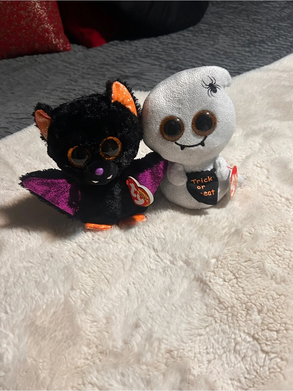 Ty Halloween Plush Bat and Ghost Pair - New